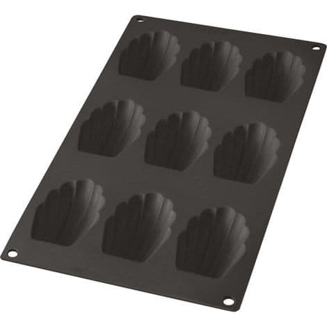To silikone 9-kops muslingeformede chokoladeforme - sort
