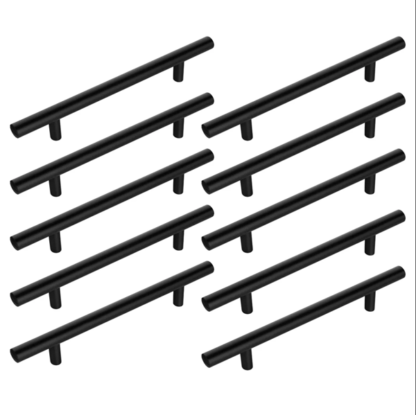 10 møbelgreb, bøjlegreb, sort, hulafstand 128mm