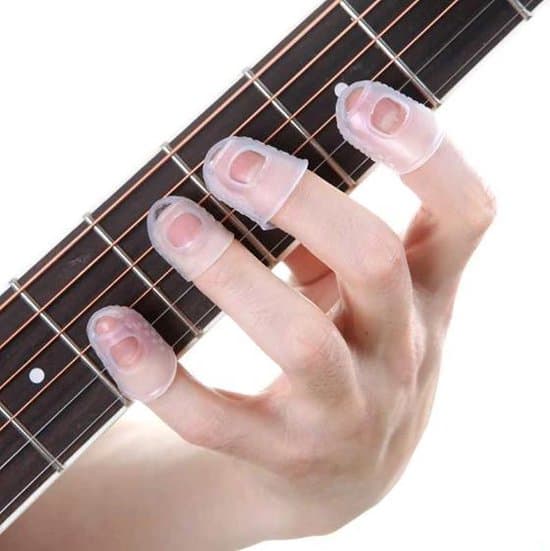 Gitarrfingerplektrum - Silikon - Transparent - 4-pack - Storlek L