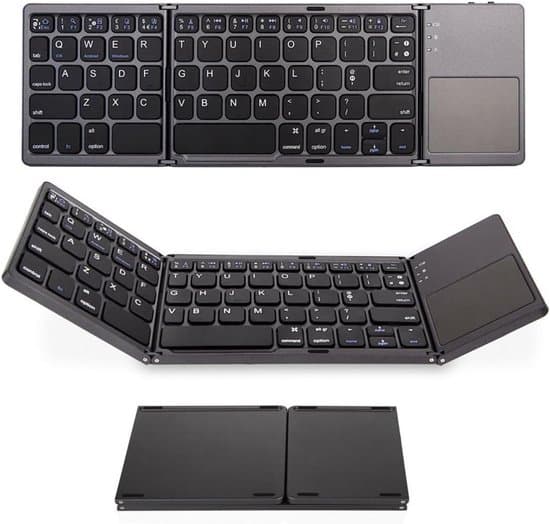 Sammenfoldeligt Bluetooth-tastatur med touchpad, trådløst minitastatur til pc, tablet, Android og smartphone – Mørkegrå