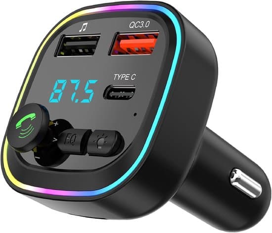 5x5x7.5cm Bluetooth 5.3 FM-autolähetin - Musta