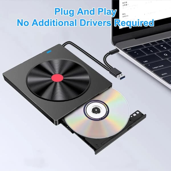 Et eksternt CD/DVD-drev, pc'er, Mac'er, MacBooks, Windows og Linux-systemer, til bærbare computere