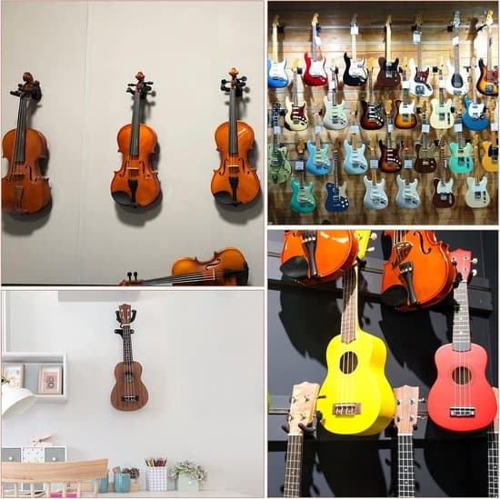 Stativ för gitarr och elgitarr - väggmonterad hållare med krokar för elbas ukulele fiol (1 styck)