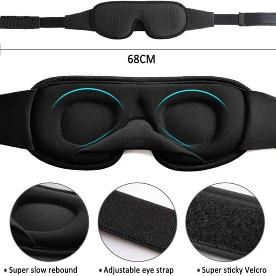 Unisex sovmask - 100% ljusblockerande - 3D ergonomisk design