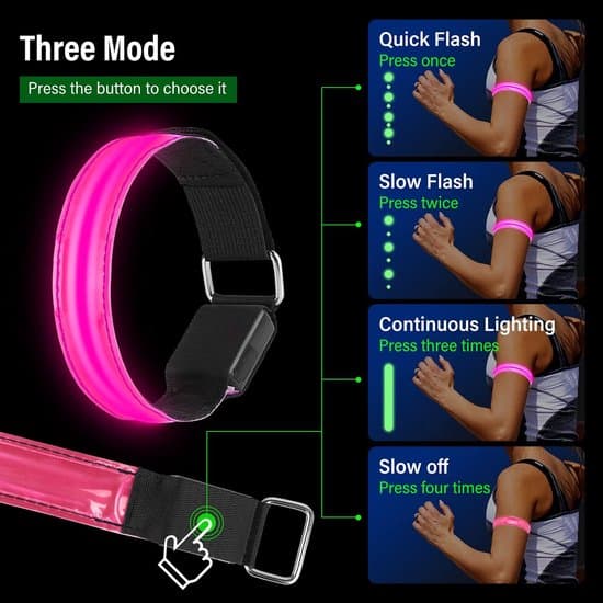 4-pack USB LED reflekterande lysande armbindlar för barns sport och jogging