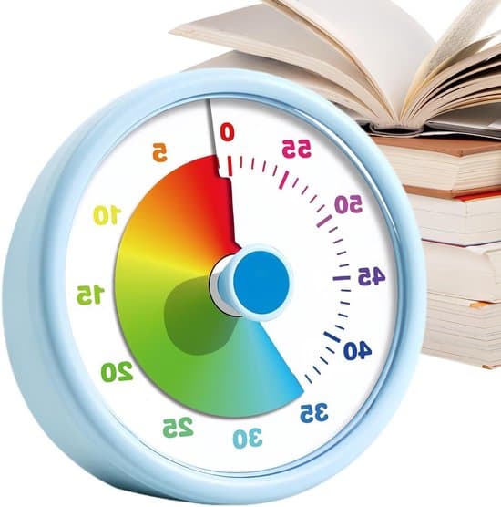 Visuel Timer - Nedtællings Stille Timer - Effektivt Arbejde - Interaktiv Konceptbygger - 10,3 cm Diameter - Blå