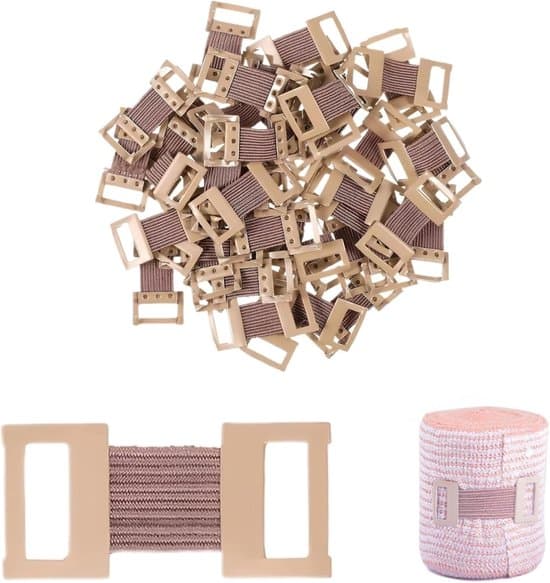 Bandageclips, 50 stk., elastiske, metalclips