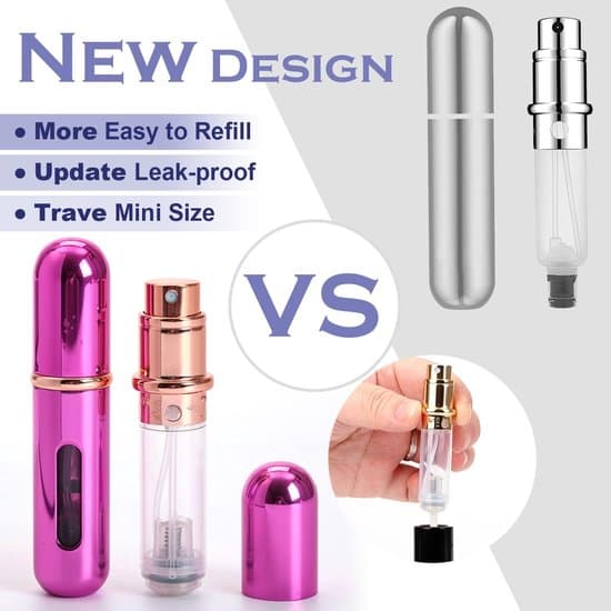 (8-pack, 5 ml) Atomizer Resestorlek, Mini parfym för resor, påfyllningsbar atomizerbehållare, bärbar parfymsprayflaska, reseparfymdoft