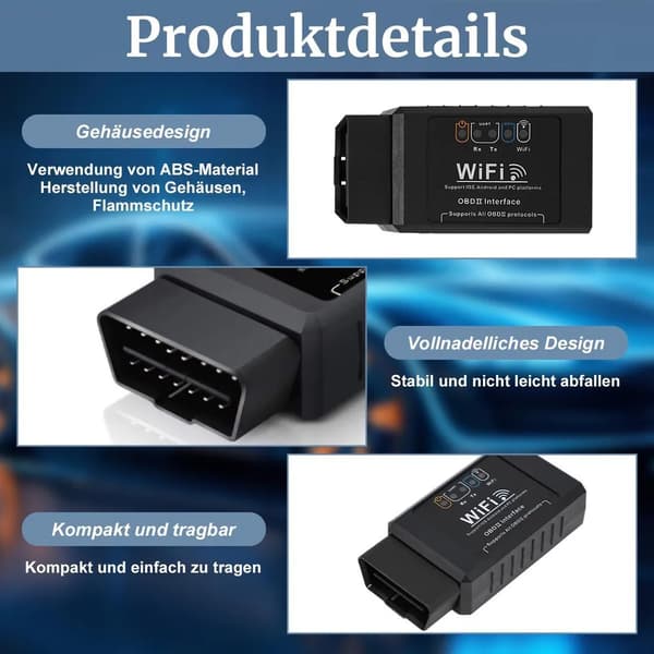 WiFi ELM327 V1.5 Bil Fejlkodelæser-OBDII Scanner til iOS Android Windows Realtidsdata