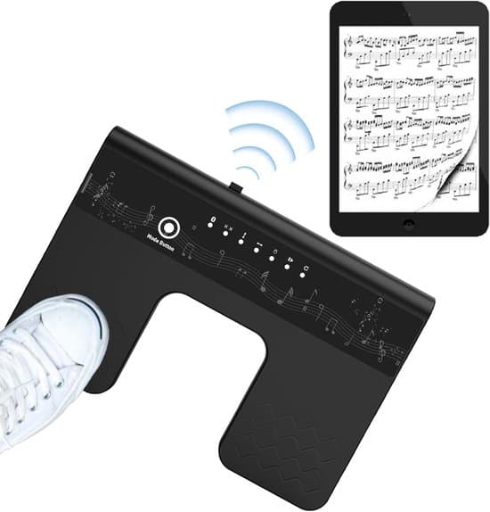 Bluetooth sidevendingspedal, 6 tilstande, lydløs til liveoptrædener