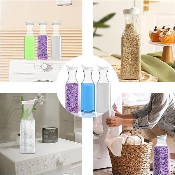 Vaskemiddeldispenser, 1,5L dispenser til skyllemiddel, 3-pak til vaskemiddel og skyllemiddel