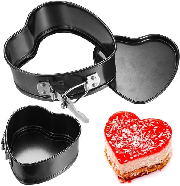 Hjerteformet bageform - premium kulstofstål - 2-delt sæt - 11 x 5 cm