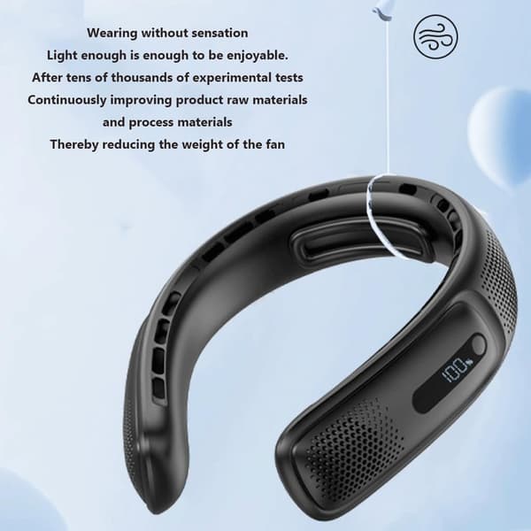 Halsventilator, USB-ventilator, lydløs halsventilator til kontoret, bærbar ventilator