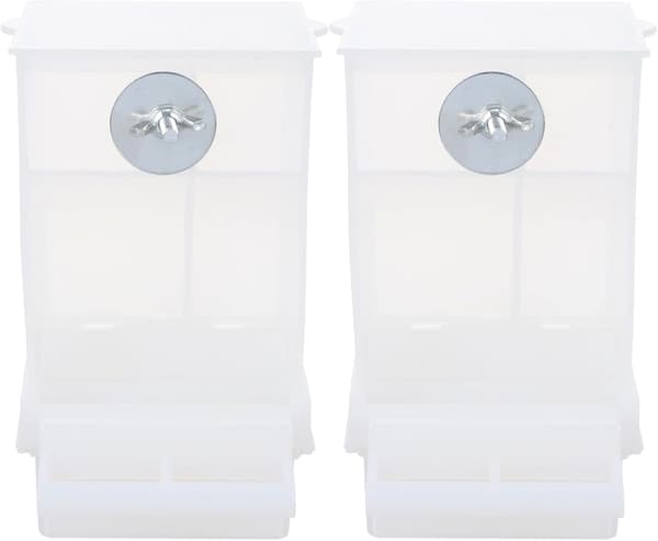 2-pack automatisk stänksäker fågelmatare - vit