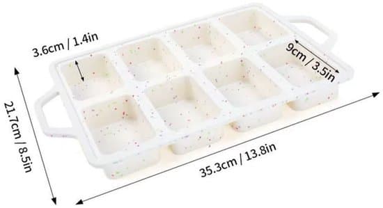 Todelt bageformssæt i silikone - Bageform - Madbageform - Kagebageform - Hvid - 35,3*21,7*3,6 cm