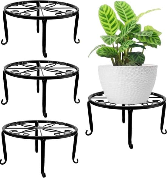 Växtställ i metall - 23 cm - Svart - Set om 3