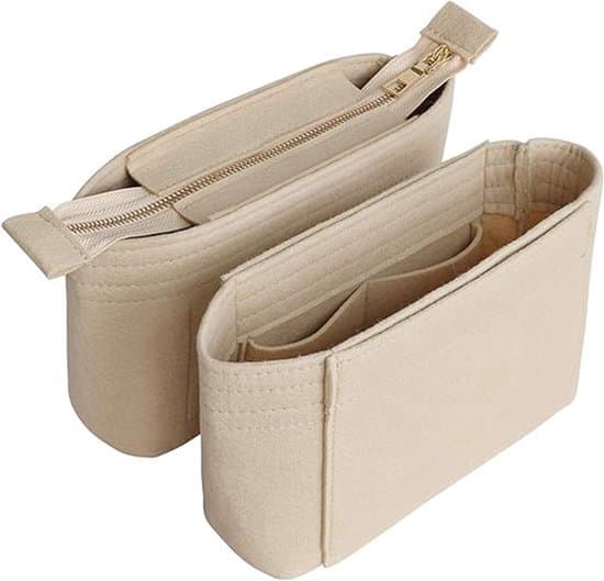 Organizer med filtinlägg och dragkedja, liten handväska organizer, handväskfoder, set om 2...
