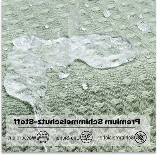 Duschdraperi - Badrumsduschdraperi - Duschvägg - Viktad fåll - 180 x 180 cm - Grön