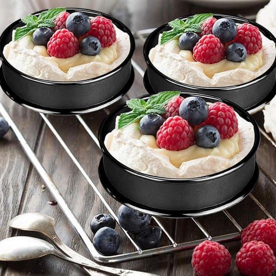 Sort 4-pak 10,2 cm non-stick æggemuffinsring i rustfrit stål