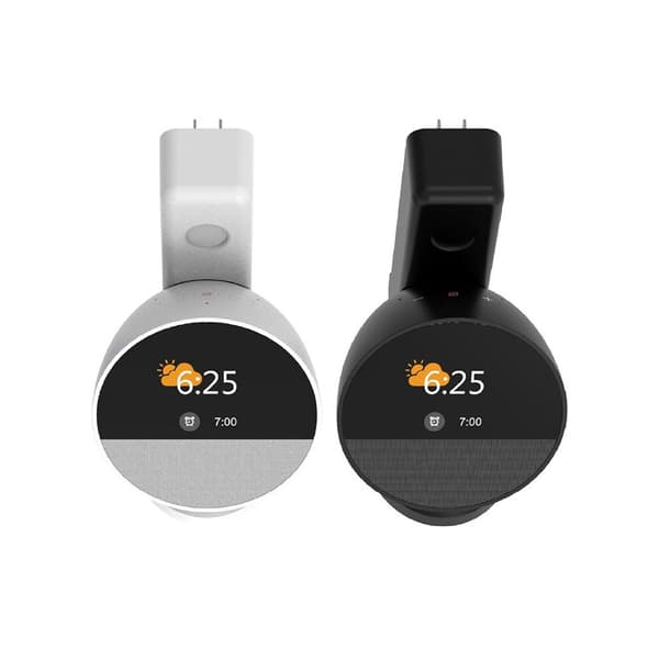 Väggfäste för Echo Spot T5, barnsäker kontakthållare, vit väggfäste för kabelhantering.