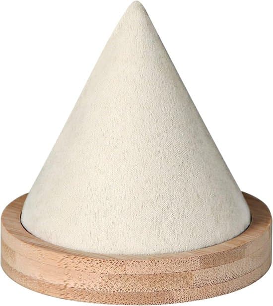 Konformad bambuarmbandshållare (beige), lämplig för mässor.