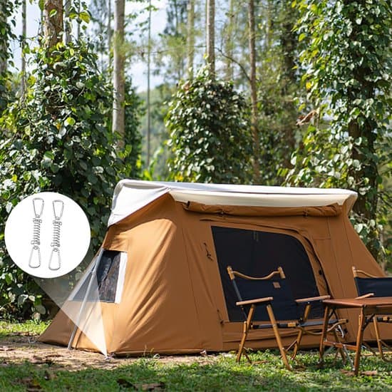 Perforerade spännfjädrar i rostfritt stål för montering av solsegel - 4-pack