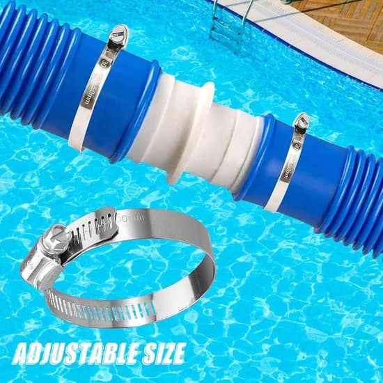 Lige forbindelse - 4 stk, 38mm til 38mm, med 4 rustfri stålklemmer
