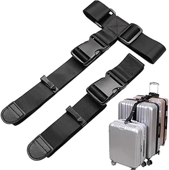 Justerbar bagagerem - Resetillbehör - 2-pack - Svart