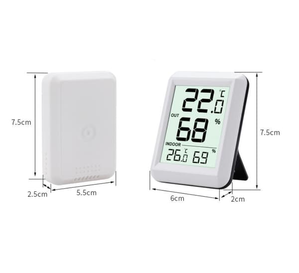 Digital inomhus-/utomhustermometer och hygrometer med trådlös sensor