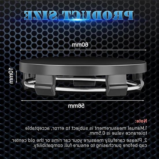 60 mm universale hjulkapsler, poleret sort finish - sæt med 4