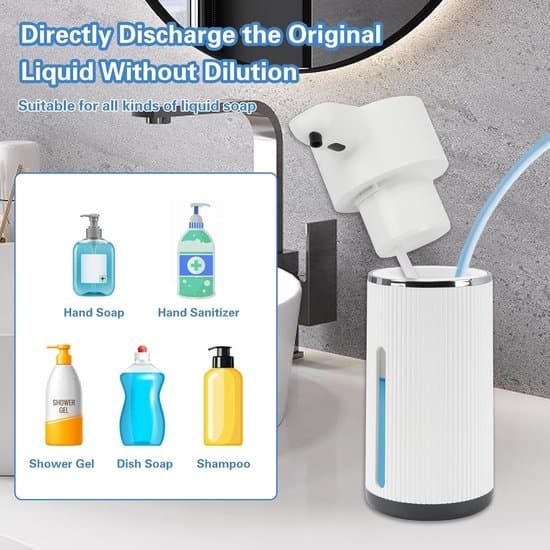 Automatisk sæbedispenser med digitalt display, USB genopladelig skumsæbedispenser til badeværelset