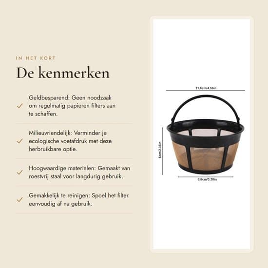 - Återanvändbart kaffefilter - Kaffefilter i rostfritt stål