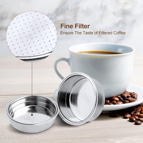 Kaffefilter i rustfrit stål til 51 mm trykfilter, dobbeltlag, 1-2 kopper