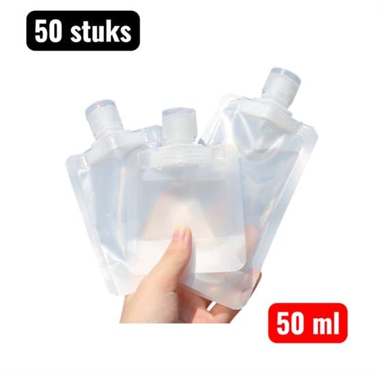 50-pack resevänliga 100 ml tomma påfyllningsbara kosmetika- och lotionpåsar