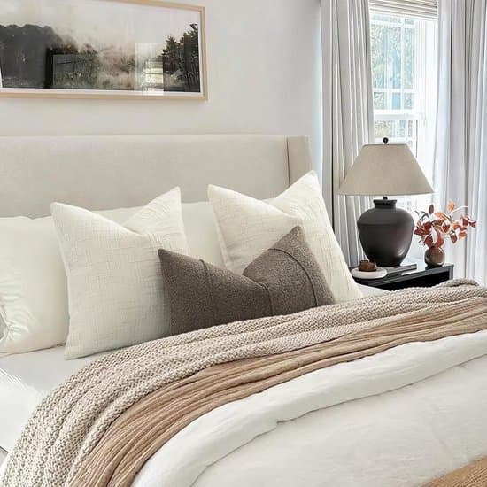 Sæt med 2 dekorative pudebetræk 40x40 Beige Bløde Chenille Sofapudebetræk Boligindretning