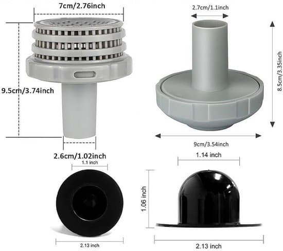 Poolindløbsdyse - 32 mm diameter - til Intex pools - grå