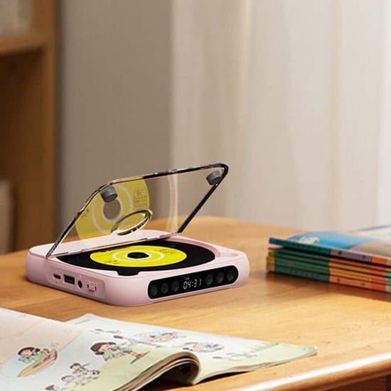 Bärbar Bluetooth CD-spelare - HiFi Stereo - Rosa