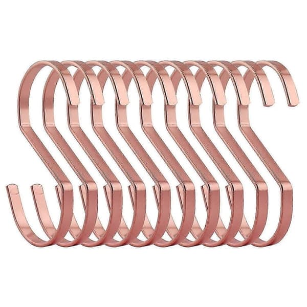 10-pack med 10 cm roséguld krompläterade platta krokar
