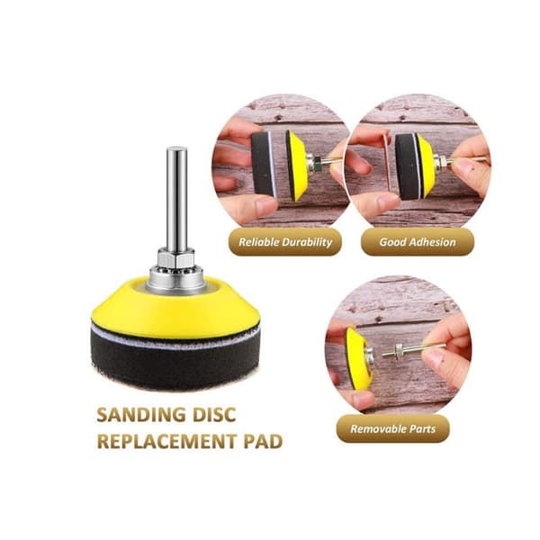 Sandpappersdynor, 5-pack, 50 mm sandpappersskiva, med kardborrefäste.