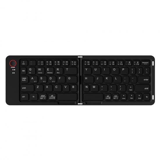 Vikbart trådlöst Bluetooth-tangentbord: Bärbart vikbart resetangentbord för iPhone, iPad, Mac, Android, Windows och iOS (svart)