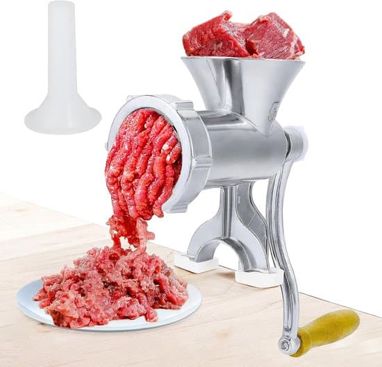 Håndsvinget manuel kødhakker og pølsestopper i rustfrit stål