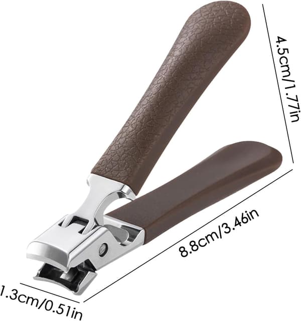 Ergonomisk stænktæt præcisionsnegleklipper i rustfrit stål (brun)