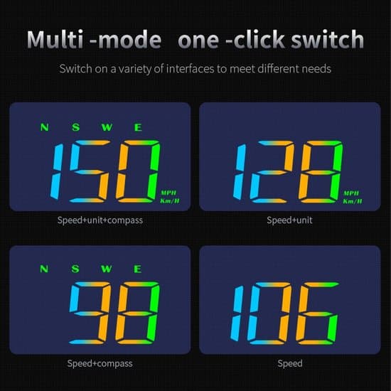 Universal GPS Head-Up Display til bildele med speedometer KM/T MPH