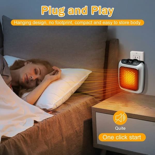 Elektrisk ventilatorvarmer - 800 watt - Keramisk - Smart - Programmerbar