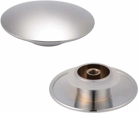 2-pak messing afløbspropper - håndvask afløbspropper - badeværelse håndvask afløbspropper - 66 mm afløbspropper - poleret messing forkromet - sølv