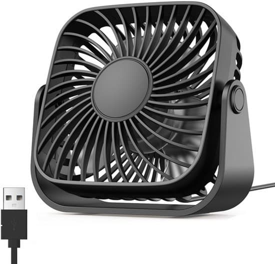 Mini USB skrivebordsventilator, støjsvag, bærbar, tre vindhastigheder