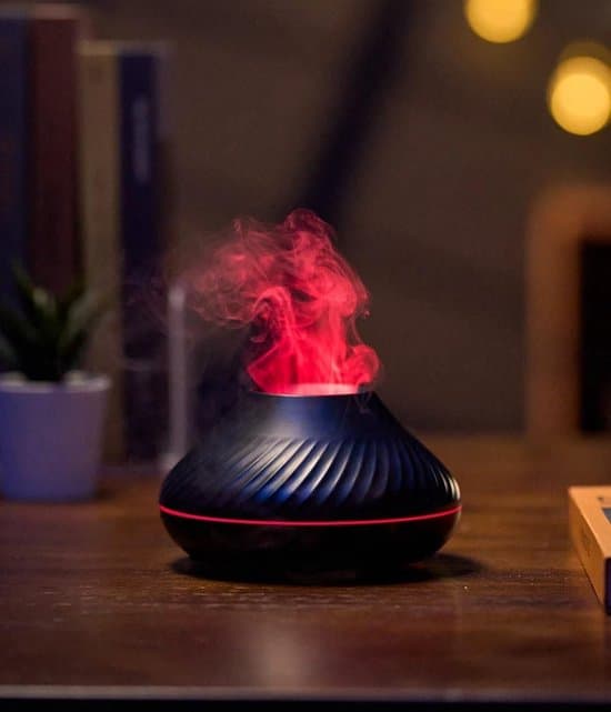 Velegnet til bål aroma diffuser luftfugter 7 lysmuligheder aromaterapi fordamper sort