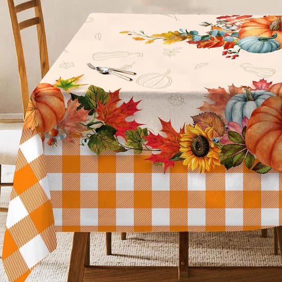 152x213 cm Rektangulär Höstduk med Orange Pumpamönster