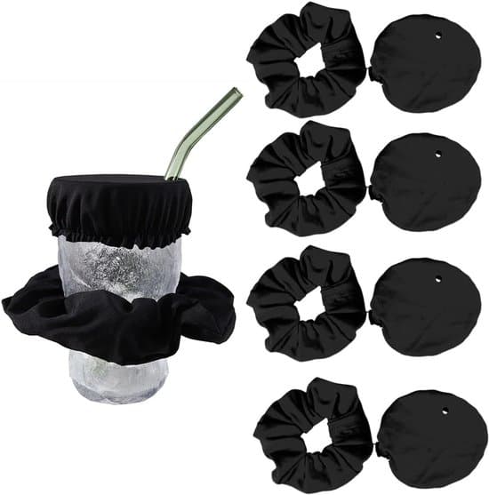 4-pack festliga dryckes-/muggskyddslock - med dragsko