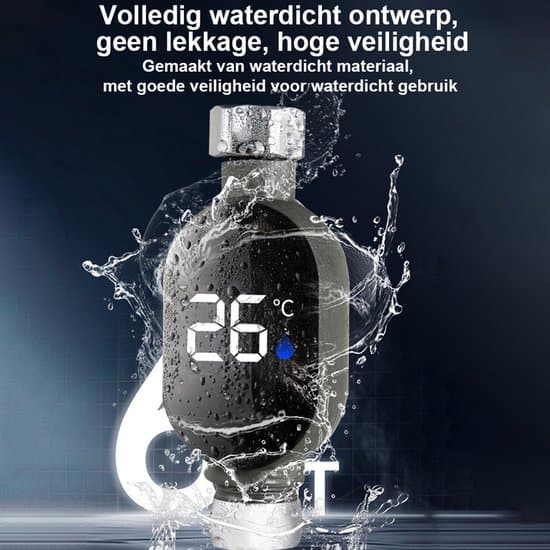 Termometer - Duschtermometer - Termometer och Display - Vattentät - Vattentermometer - Lämplig för Dusch och Bad - Svart